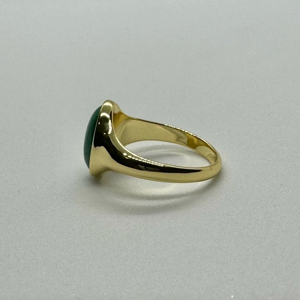 Gorjana New‎ Size 8 18k Gold Plated Brass Lou Malachite Green Gemstone Ring